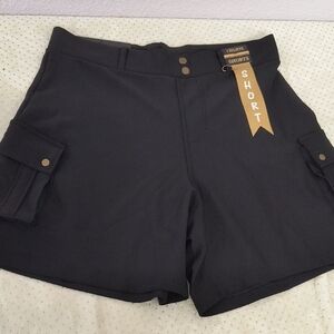 I Believe Black Stretch Cargo Shorts